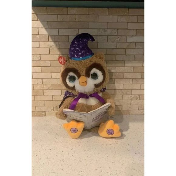 Cuddle Barn Octavius The Story Telling Owl Plush 13" Eyes Light/Mouth Moves -B21 - Picture 1 of 5